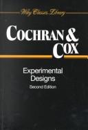 Experimental designs by William G. Cochran