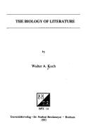 Cover of: biology of literature