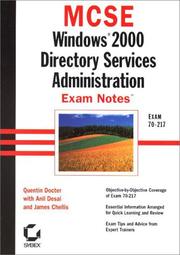 MCSE : Windows 2000 directory services administration : exam notes