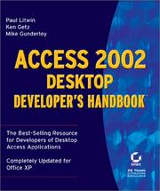 Cover of: Access 2002 Desktop Developer's Handbook