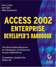 Cover of: Access 2002 Enterprise Developer's Handbook(tm)