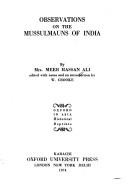 Observations on the Mussulmauns of India