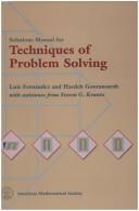 Solution manual for Techniques of problem solving