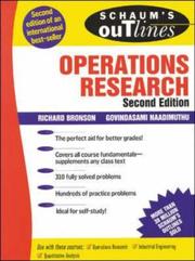 Schaum's outline of theory and problems of operations research by Richard Bronson