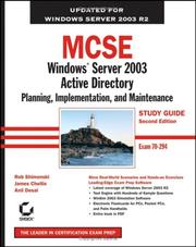 MCSE: Windows Server 2003 active directory planning, implementation, and maintenance study guide