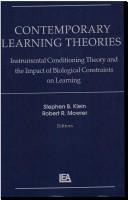Cover of: Contemporary Learning Theories: Volume II |