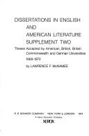 Cover of: Dissertations in English and American literature: supplement