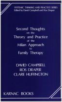 Cover of: Second thoughts on the theory and practice of the Milan approach to family therapy