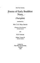 Cover of: Poems of Early Buddhist Nuns by Caroline Augusta Foley Rhys Davids