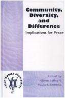 Cover of: Community, diversity, and difference: implications for peace
