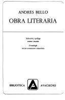 Cover of: Obra literaria