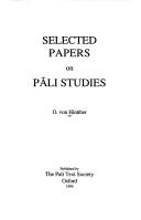 Cover of: Selected papers on Pāli studies