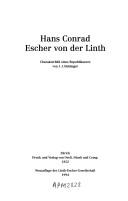 Cover of: Hans Conrad Escher von der Linth: Charakterbild eines Republikaners