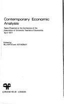 Contemporary economic analysis : papers presented at the Conference of the Association of University Teachers of Economics, April 1977