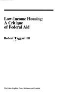 Low-income housing : a critique of Federal aid