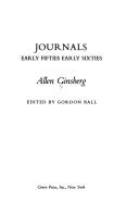 Journals by Allen Ginsberg, Gordon  Ball