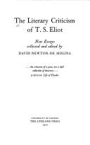 Cover of: The literary criticism of T.S. Eliot: new essays