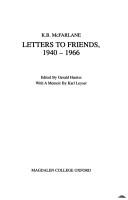 Letters to friends, 1940-1966