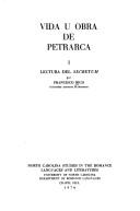 Cover of: Vida u obra de Petrarca