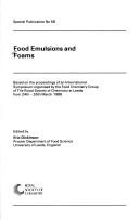 Cover of: Food Emulsions and Foams (Rsc Special Publication No 58)