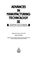 Advances in manufacturing technology IV