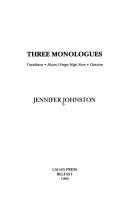 Cover of: Three monologues