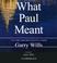 Cover of: What Paul Meant