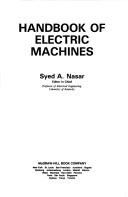 Cover of: Handbook of electric machines