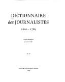 Dictionnaire des journalistes 1600-1789