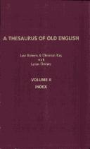Cover of: A Thesaurus Of Old English In Two Volumes. - VOLUME II INDEX. (Costerus NS 132) (Costerus NS)