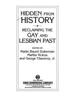 Cover of: Hidden from History: Reclaiming the Gay and Lesbian Past
