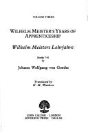 Wilhelm Meisters years of apprenticeship