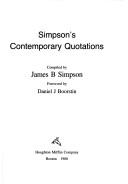 Cover of: Simpson's contemporary quotations