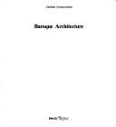 Cover of: Baroque architecture