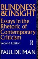 Cover of: Blindness and insight: essays in the rhetoric of contemporary criticism