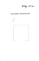 Cover of: Containment and revolution.: Edited by David Horowitz.  [With a pref. by Bertrand Russel.]