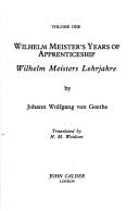 Wilhelm Meister's years of apprenticeship