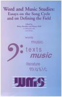 Word and music studies by International Conference on Word and Music Studies (2nd 1999 Ann Arbor, Mich.)