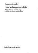 Cover of: Hegel und das deutsche Erbe by Domenico Losurdo