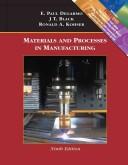 DeGarmo's materials and processes in manufacturing