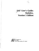 Cover of: SAS User's Guide Statistics Version 5 by SAS Institute