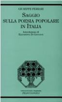 Cover of: Saggio sulla poesia popolare in Italia