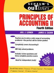 Cover of: Schaum's outline of theory and problems of principles of accounting II