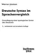 Cover of: Deutsche Syntax im Sprachenvergleich: Grundlegung einer typologischen Syntax des Deutschen