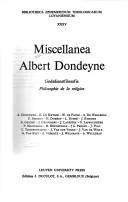 Cover of: Miscellanea Albert Dondeyne: Philosophie de la religion = Godsdienstfilosofie