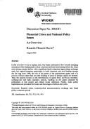 Cover of: Financial crises and national policy issues: an overview