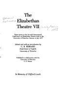 Cover of: Elizabethan Theatre: Papers Given at the International Conference on Elizabethan Theatre Held   at the University of Waterloo, Ontario, in July 1977