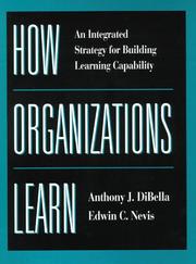 How organizations learn by Anthony J. DiBella, Anthony DiBella, Edwin C. Nevis