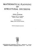 Cover of: Mathematical planning of structural decisions