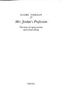 Mrs. Jordan's profession by Claire Tomalin